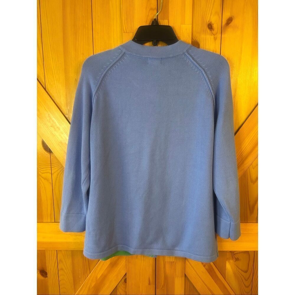 L.L.Bean Women’s Periwinkle Knit Button Up Cardigan Sweater Size Large (5948) - Picture 6 of 6